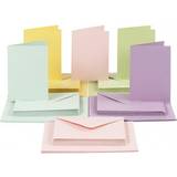 Vattenbaserad Papper Kort och kuvert, pastellfärger, 10,5x15 cm, 11,5x16,5 cm, 110 220 g, 50 set/ 1 förp