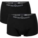 Emporio Armani Boxers - Herr Kalsonger Emporio Armani Pure Cotton Trunks 2-pack - Black
