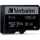 Verbatim 128 GB Minneskort Verbatim Pro microSDXC Class 10 UHS-I U3 128GB