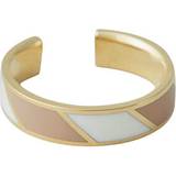 Beige Ringar Design Letters Striped Candy Ring - Gold/Beige/White