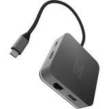 Macbook pro adapter usb c Green Cell USB C-HDMI/USB C/3xUSB A/RJ45 M-F Adapter