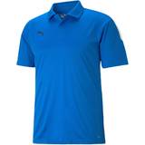 Puma Herr - S Pikétröjor Puma TeamLIGA Sideline Polo Shirt Men - Electric Blue Lemonade/White