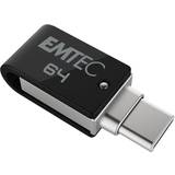 Emtec 64 GB USB-minnen Emtec USB 3.2 Gen 1 Mobile & Go T260C OTG 64GB