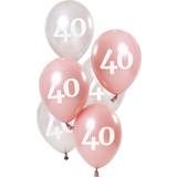 Folat Ballonger Rosa/Vit 40 År 6-pack