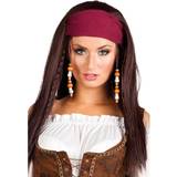 Brun - Pirater - Övrig film & TV Maskeradkläder Boland Adult Wig Trinity Bandana Beaded Synthetic Hairpiece Pirate Costume