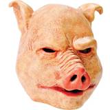 Rosa Heltäckande masker Bristol Novelty Unisex Horror Pig Latex huvudmask Pink One Size