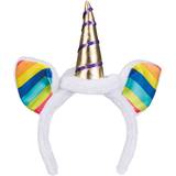 Multifärgad Kronor & Tiaras Boland Unicorn Horn Tiara with Rainbow Ears