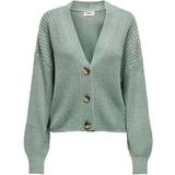 V-ringning Koftor Only Carol Texture Knitted Cardigan - Green/Chinois Green