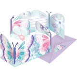 Grattiskort & Inbjudningskort Amscan Fjärilar, Inbjudningskort 8-pack