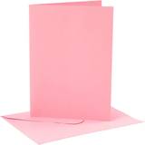 Creativ Company Kort och kuvert, rosa, kortstl. 12,7x17,8 cm, kuvertstl. 13,3x18,5 cm, 220 g, 4 set/ 1 förp