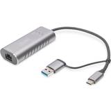 Kablar Digitus USB C/USB A-RJ45 M-F 0.2m