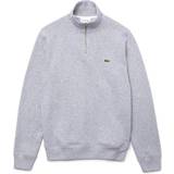 Lacoste Herr Tröjor Lacoste Zippered Stand Up Collar Cotton Sweatshirt - Silver Chine