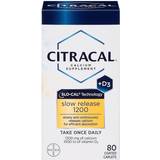 Bayer Vitaminer & Mineraler Bayer Citracal, Calcium D, Slow Release 1200, 80 Coated Tablets