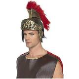 Damer Hjälmar Smiffys 48407 Roman Spartan Helmet, Gold & Red, One Size Helmet Hat Red Plume gold roman helmet spartan hat red plume adults plastic fancy dress