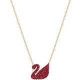 Swarovski Iconic Swan Necklace - Gold/Red
