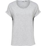 8 - Dam Överdelar Only Moster Loose T-shirt - Grey/Light Grey Melange