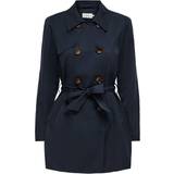 Dam - Trenchcoats - XXL Kappor & Rockar Only Valerie Double Breasted Trenchcoat - Blue/Night Sky