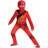 Fighting - Morphsuits - Röd Maskeradkläder Disguise Kids Kai Lego Ninjago Costume