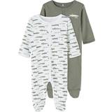 Name It Snap Button Nightsuit 2-pack - Green/Agave Green (13198650)