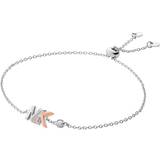 Michael Kors Two-Tone Mott Logo Slider Bracelet - Silver/Rose Gold/Transparent