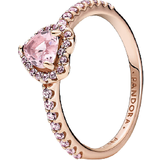 Rosa Ringar Pandora Sparkling Elevated Heart Ring - Rose Gold/Pink