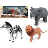 Träleksaker Figuriner Set med vilda djur Elefant Lejonet Zebra (3 pcs)