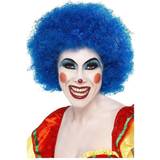 Blå - Cirkus & Clowner Korta peruker Smiffys Crazy Clown Wig Blue