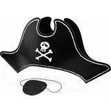 Pirater - Svart Maskeradkläder PartyDeco Pirathatt och Ögonlapp