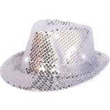 Silver Huvudbonader Folat Trilby with LED and Glitter Silver