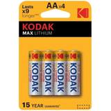 AA (LR06) - Kamerabatterier - Lithium Batterier & Laddbart Kodak Max Lithium AA 4-pack
