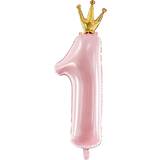 Folieballonger PartyDeco Foil Balloon 1 Year Crown Pink