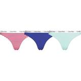 Carousel Plus Size Thongs 3-pack - Rainer Stripe/Royalty/Frosty Mint