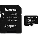 Hama microSDXC Minneskort & USB-minnen Hama MicroSDXC Class 10 UHS-I U1 22MB/s 64GB + Adapter