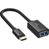 3.0 - Nickel - USB-kabel Kablar Ugreen USB A-USB C M-F 0.2m