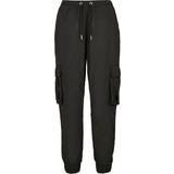 Cargobyxor - Dam - Polyamid Urban Classics Ladies High Waist Crinkle Nylon Cargo Pants - Black
