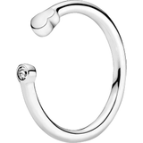 Pandora Polished Heart Open Ring - Silver/Transparent