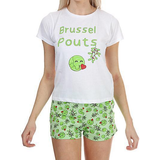 Brave Soul Underkläder Brave Soul Womens Sprout Short Pyjama Set - White/Green
