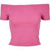 Dam - Off-Shoulder T-shirts & Linnen Urban Classics Ladies Off Shoulder Rib Tee - Bright Violet