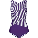 Bonprix Badkläder Bonprix Striped Shaper Swimsuit - Navy Stripe
