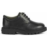 Polyurethane Lågskor Geox Boys Shaylax Leather School Shoes - Black