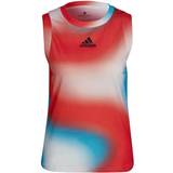 adidas Melbourne Tennis Printed Match Tank Top Women - White/Vivid Red/Sky Rush/Black