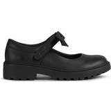 Geox Casey Bow Leather School Shoes - Black