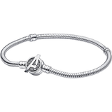 Pandora Silver Armband Pandora Moments Marvel The Avengers Logo Clasp Snake Chain Bracelet - Silver