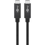 Goobay Rund - Svarta - USB C-USB C - USB-kabel Kablar Goobay USB C-USB C 3.2 1m
