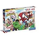 Spider-Man Golvpussel Clementoni Supercolor Disney Junior Marvel Spidey & his Amazing Friends 40 Pieces