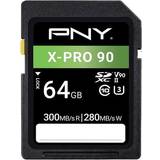 PNY SDXC Minneskort PNY X-Pro 90 SDXC Class 10 UHS-II U3 ​​V90 300/280MB/s 64GB