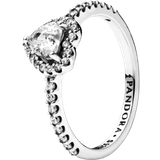 Pandora Dam Ringar Pandora Elevated Heart Ring - Silver/Transparent