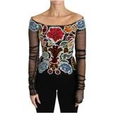Dam - Off-Shoulder Blusar Dolce & Gabbana Women's Floral Ricamo Top - Multicolour