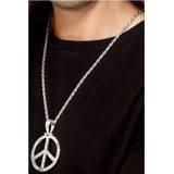 60-tal - Silver Tillbehör Smiffys 60's Peace Sign Hippie Medallion Silver