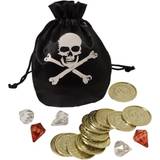 Pirater - Svart Tillbehör Amscan Pirate Coin & Drawstring Pouch Set